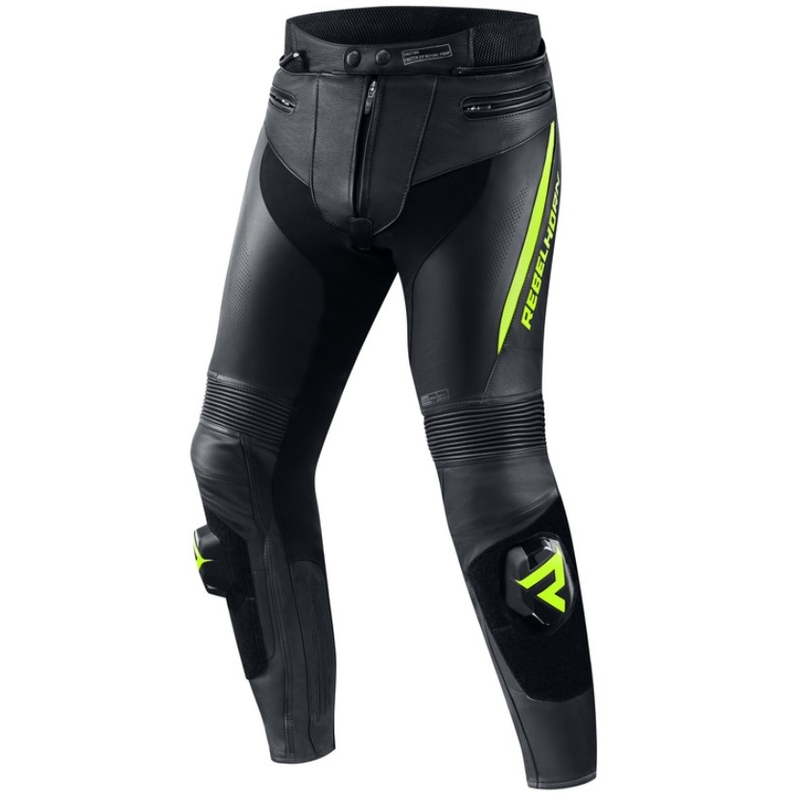 Rebelhorn Fighter motorbroek zwart-fluo geel uitverkoop
