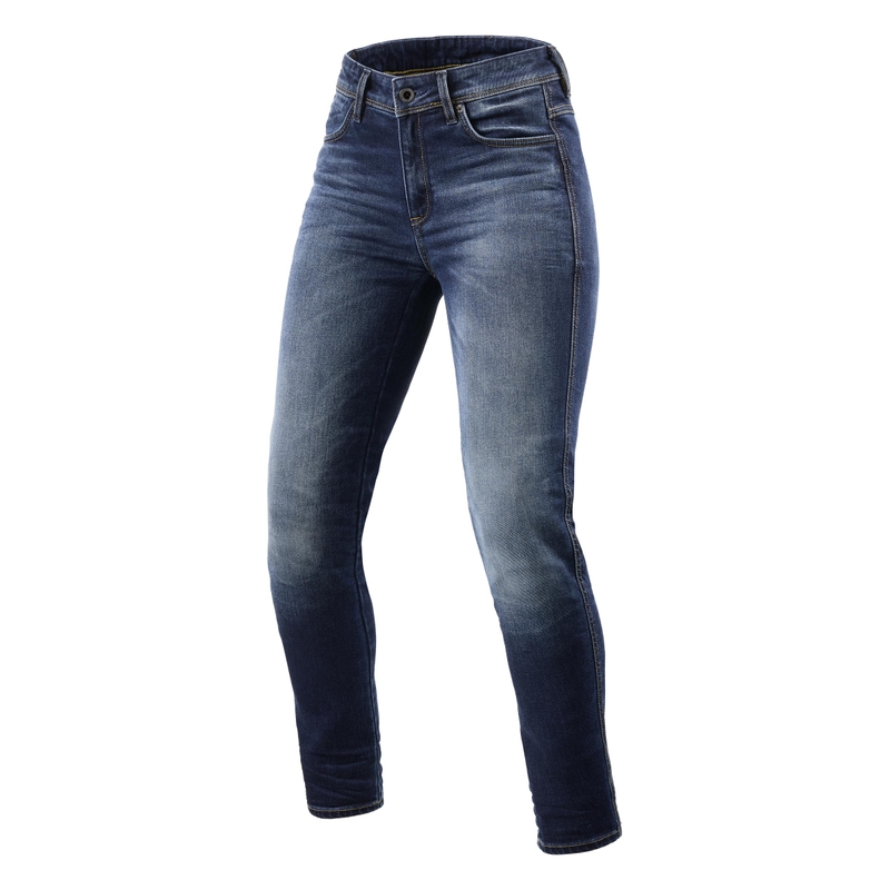 Dames motorjeans Revit Marley SK blauw cropped