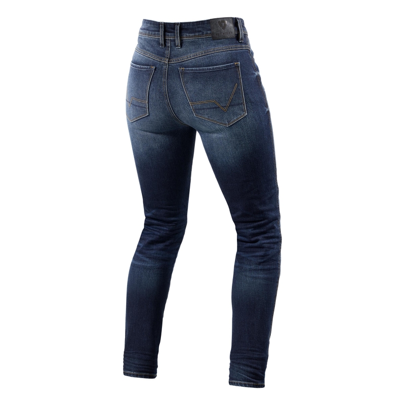 Dames motorjeans Revit Marley SK blauw cropped
