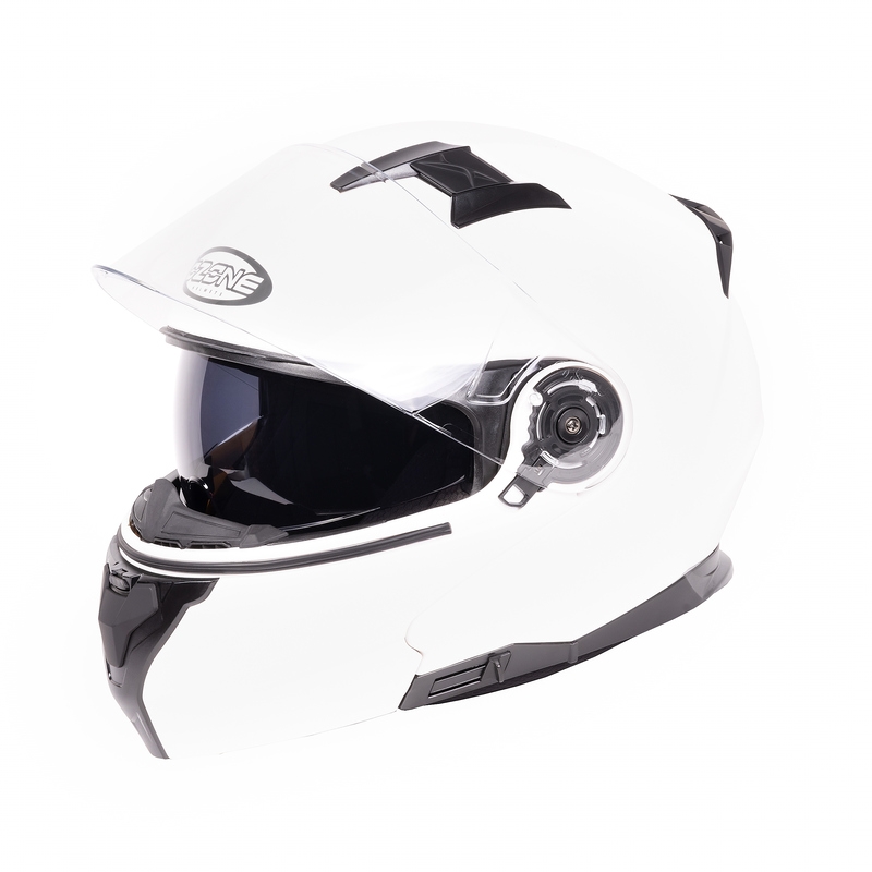 Ozone Flip Up Motorhelm Storm Wit Gloss uitverkoop