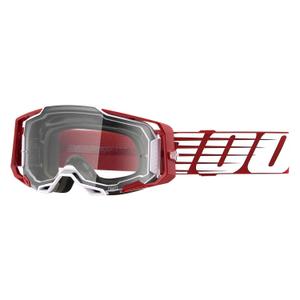 Motorcrossbril 100% ARMEGA Oversized Dieprood (helder plexi)