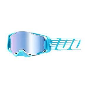 Motorcrossbril 100% ARMEGA Oversized Sky turquoise (blauw plexi)