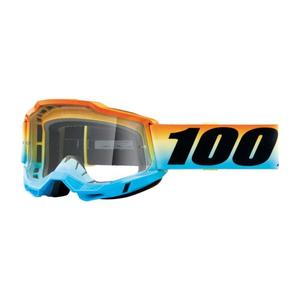Motorcrossbril 100% ACCURI 2 Sunset blauw-geel-oranje (helder plexi)