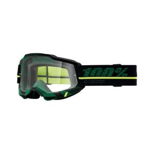 Motorcrossbril 100% ACCURI 2 Overlord groen-geel-zwart (helder plexi)