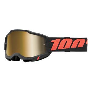 Motorcrossbril 100% ACCURI 2 Borego rood-zwart (goud plexi)