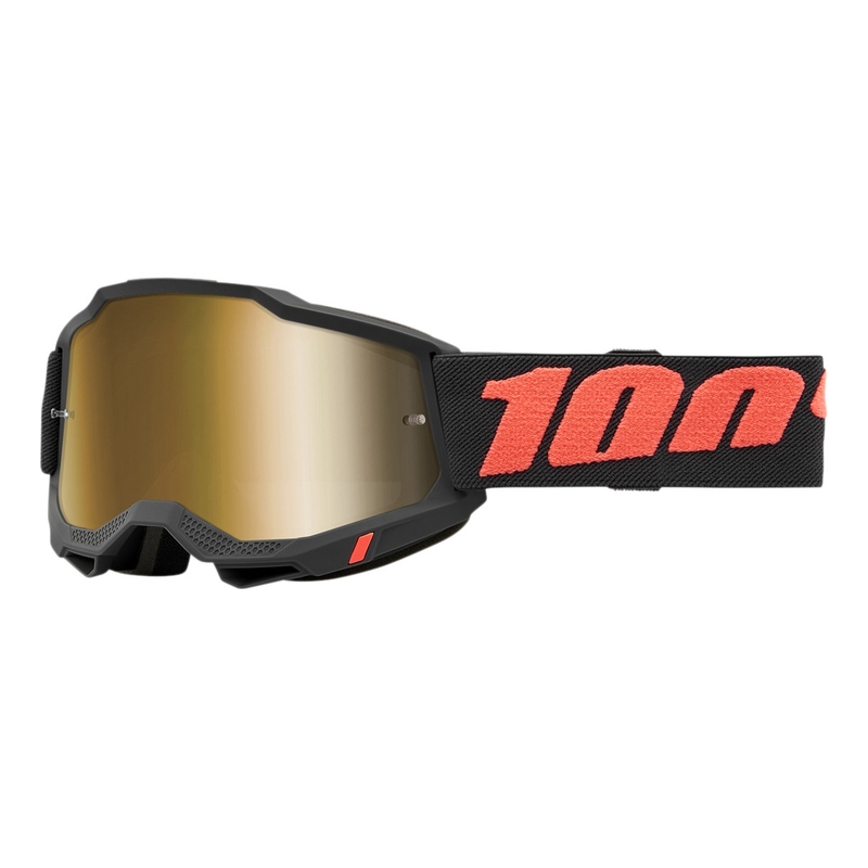 Motorcrossbril 100% ACCURI 2 Borego rood-zwart (goud plexi)