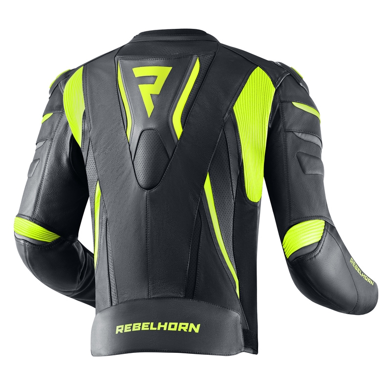Rebelhorn Fighter zwart-fluo gele motorjas uitverkoop