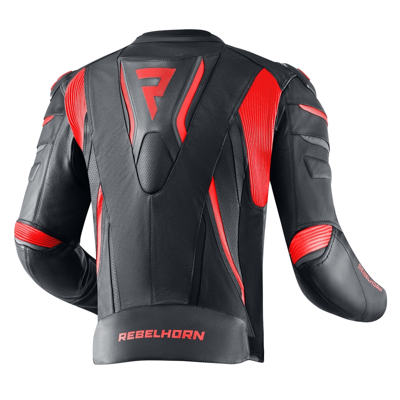 Rebelhorn Fighter Zwart en Rood Motorjack uitverkoop