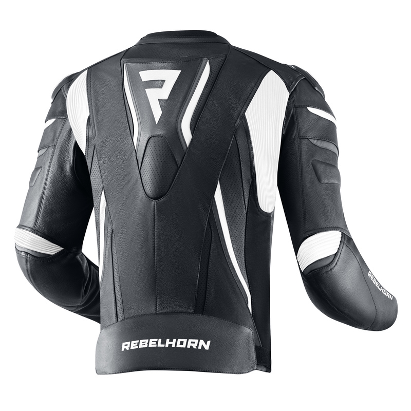 Rebelhorn Fighter zwart-wit motorjack uitverkoop