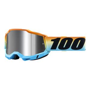 Motorcrossbril 100% ACCURI 2 Sunset blauw-geel-oranje (zilver plexi)