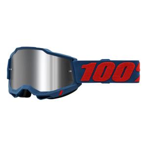 Motorcrossbril 100% ACCURI 2 Odeon rood-blauw (zilver plexi)