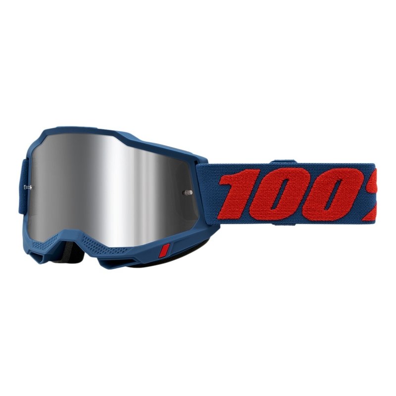 Motorcrossbril 100% ACCURI 2 Odeon rood-blauw (zilver plexi)