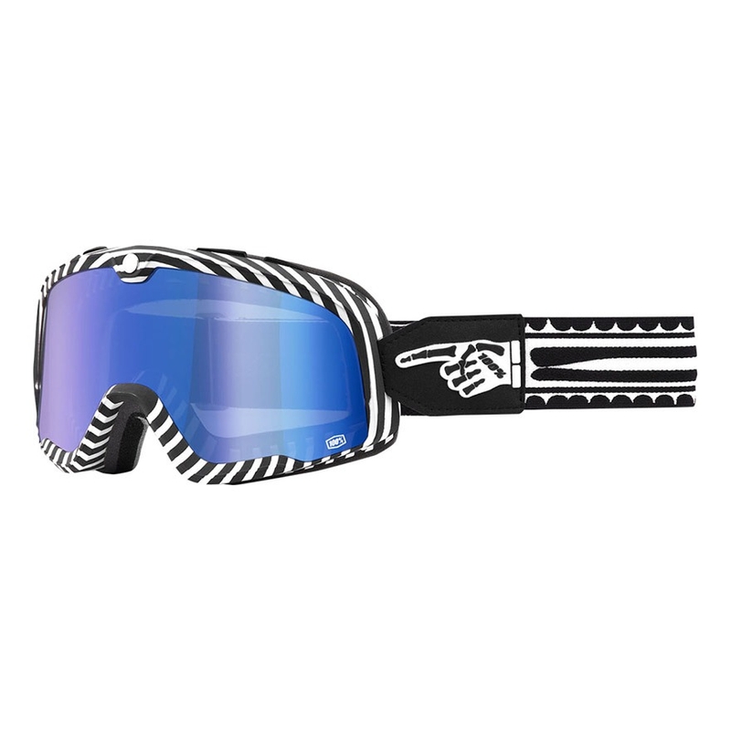 Bril 100% BARSTOW Doodsspray wit-zwart (blauw plexi)