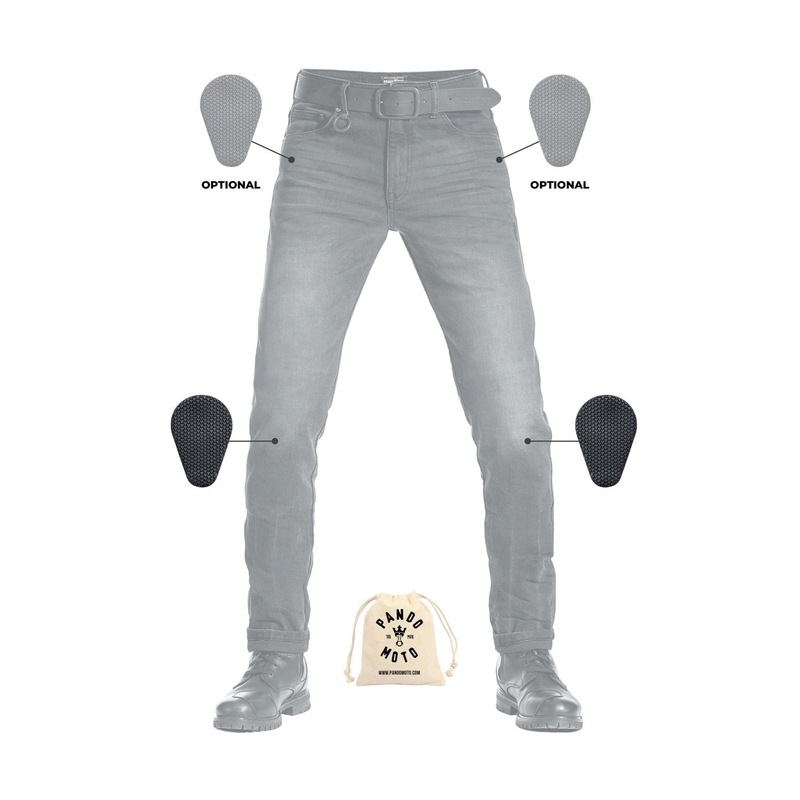 Motorjeans PANDO MOTO Robby Slim zwart uitverkoop