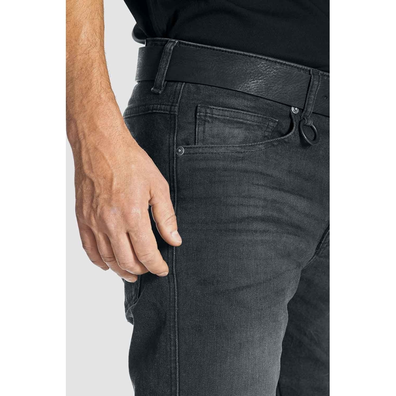Motorjeans PANDO MOTO Robby Slim zwart uitverkoop