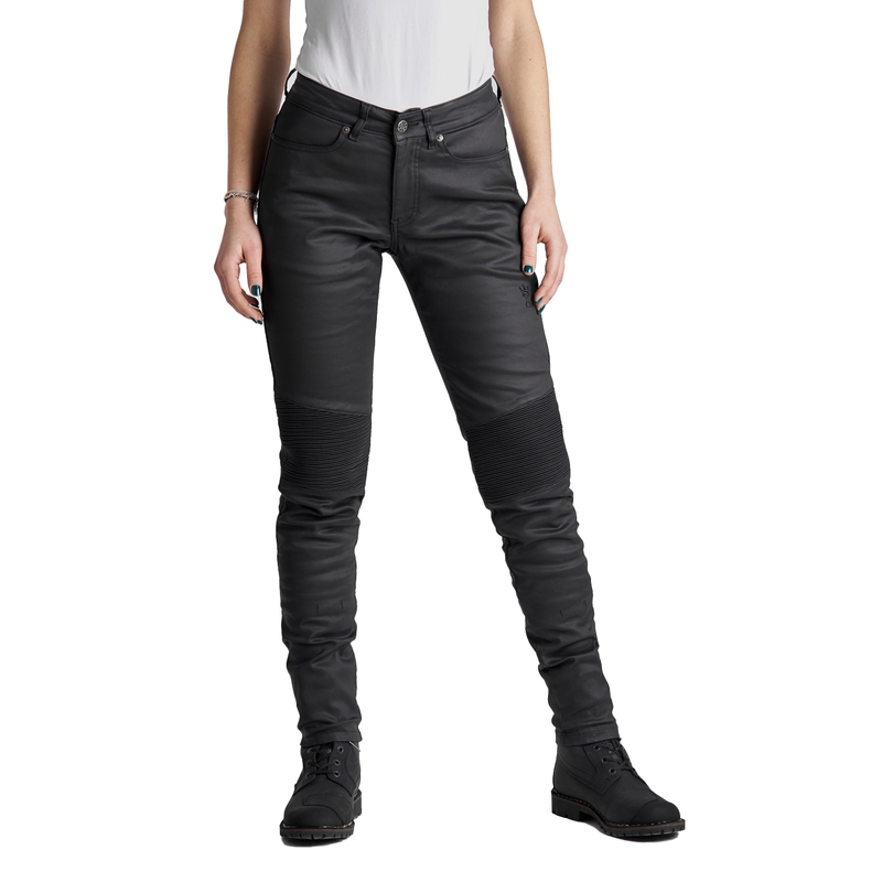 Dames motorjeans PANDO MOTO Kusari Kev zwart uitverkoop