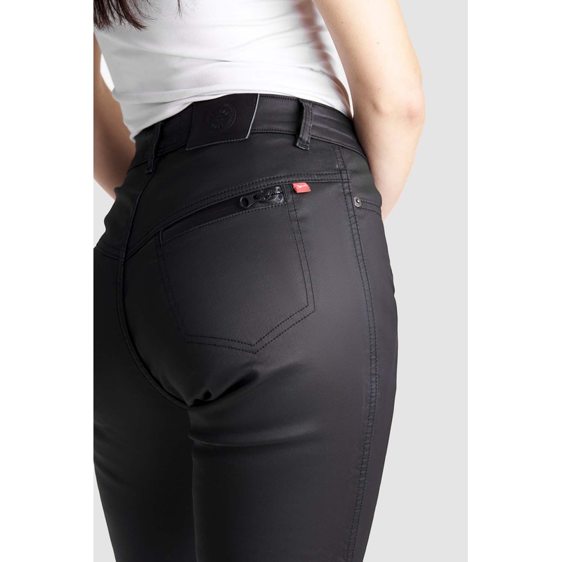 Dames motorjeans PANDO MOTO Kusari Kev zwart uitverkoop