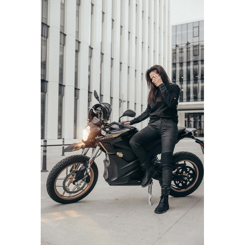Dames motorjeans PANDO MOTO Kusari Kev zwart uitverkoop