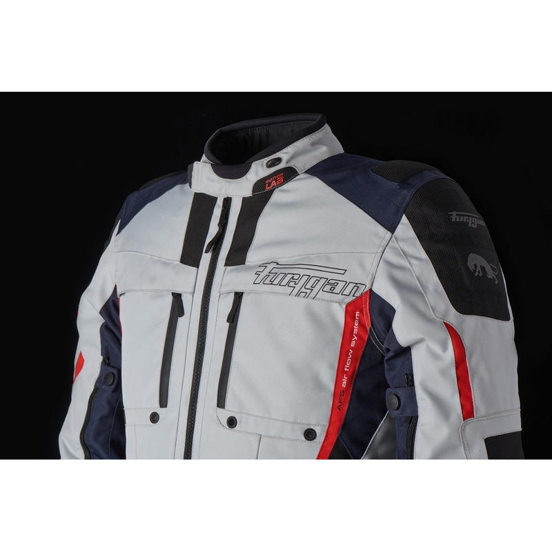 Furygan Brevent 3 in 1 grijs-zwart-rood-blauw motorjack uitverkoop