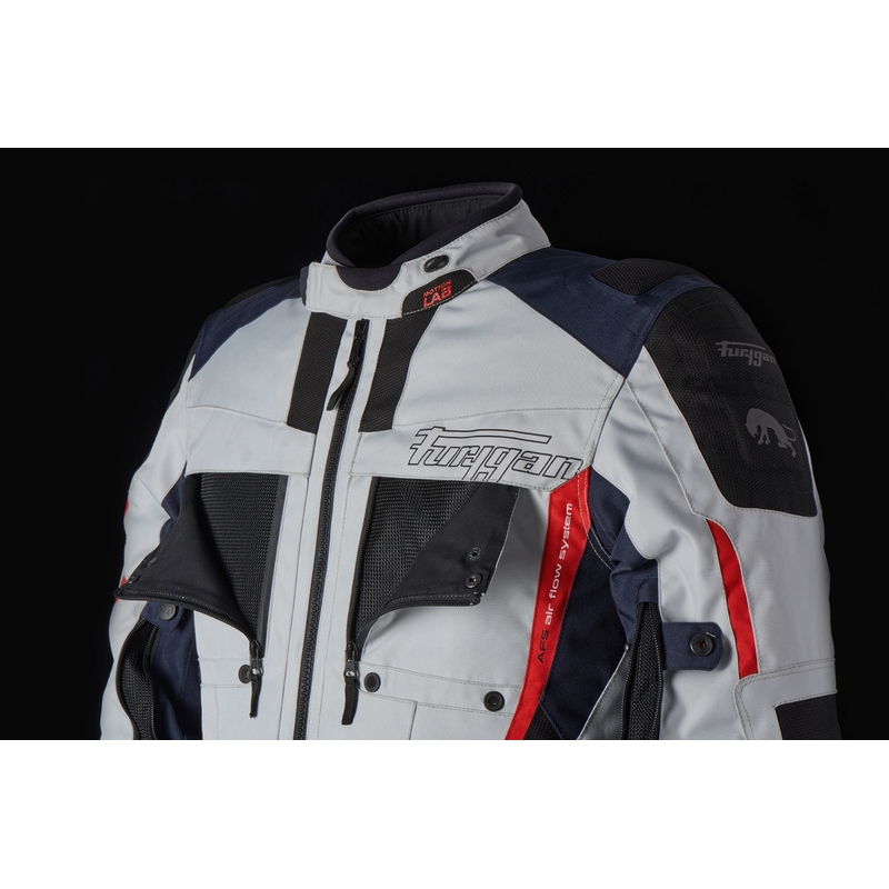 Furygan Brevent 3 in 1 grijs-zwart-rood-blauw motorjack uitverkoop
