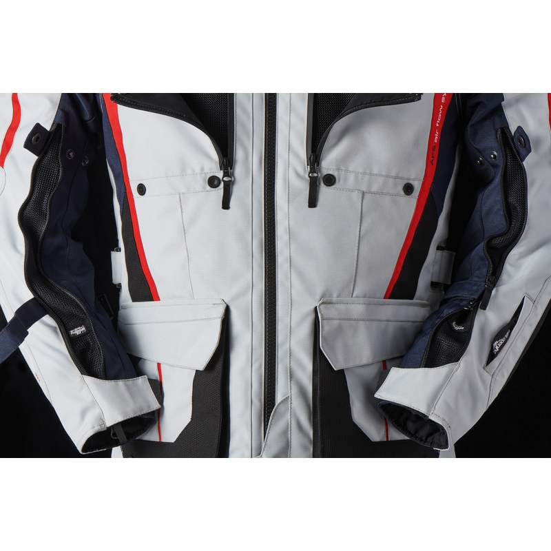 Furygan Brevent 3 in 1 grijs-zwart-rood-blauw motorjack uitverkoop