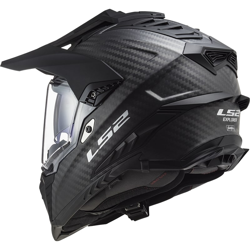 Enduro Helm LS2 MX701 Explorer C Solid Carbon Zwart Mat