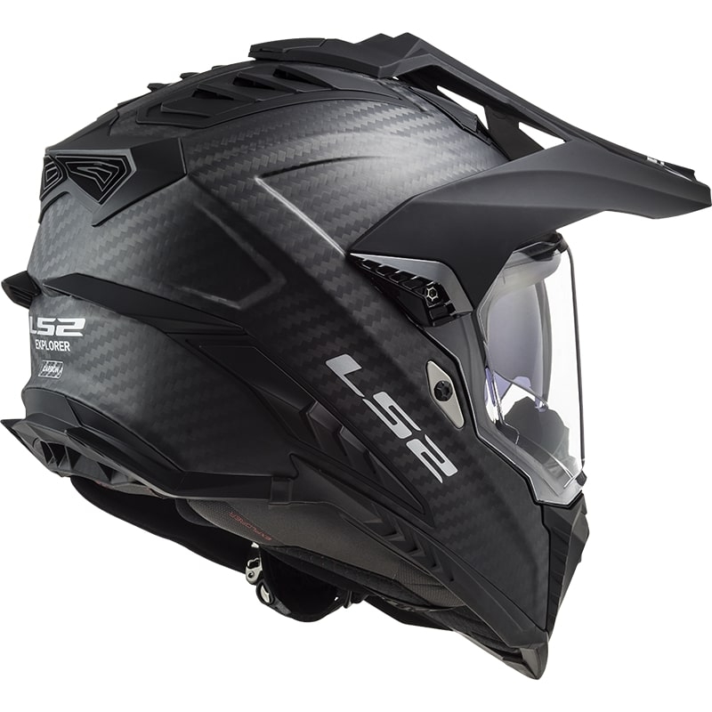 Enduro Helm LS2 MX701 Explorer C Solid Carbon Zwart Mat