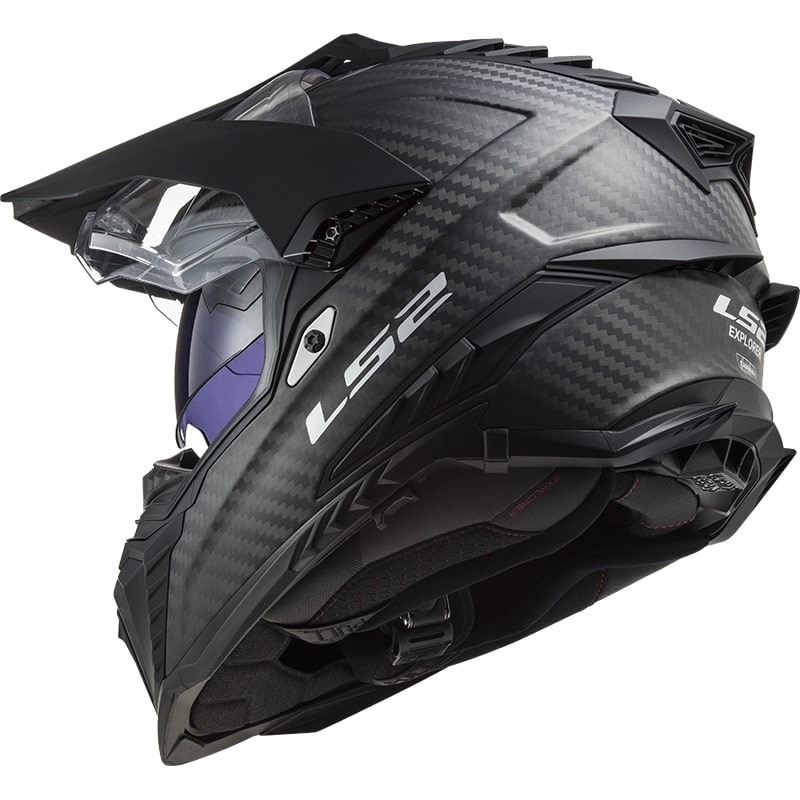 Enduro Helm LS2 MX701 Explorer C Solid Carbon Zwart Mat