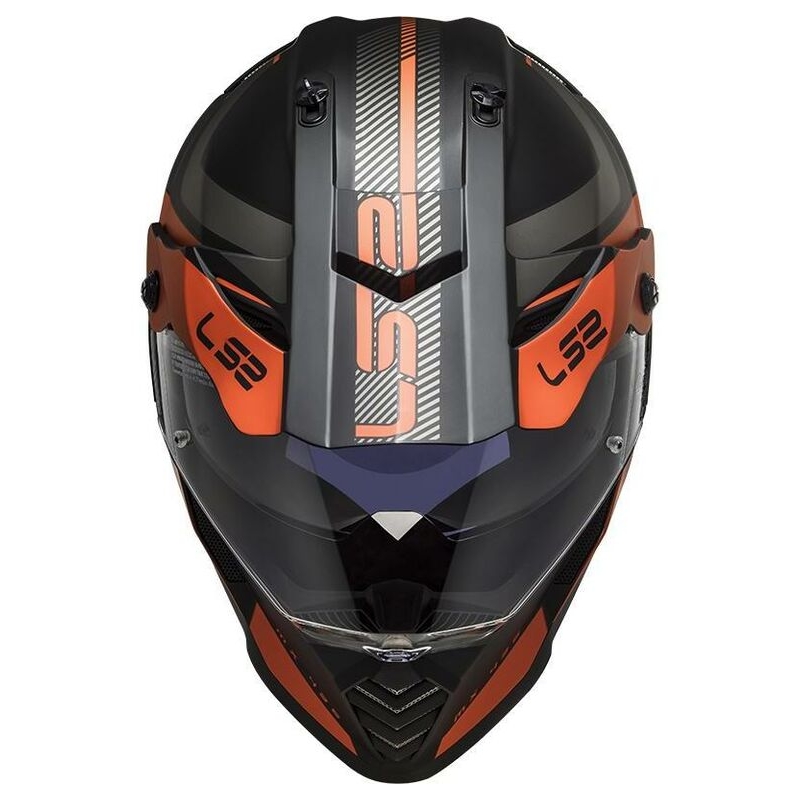 Enduro Helm LS2 MX436 Pioneer Evo Adventurer zwart-oranje mat