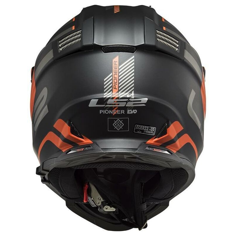 Enduro Helm LS2 MX436 Pioneer Evo Adventurer zwart-oranje mat