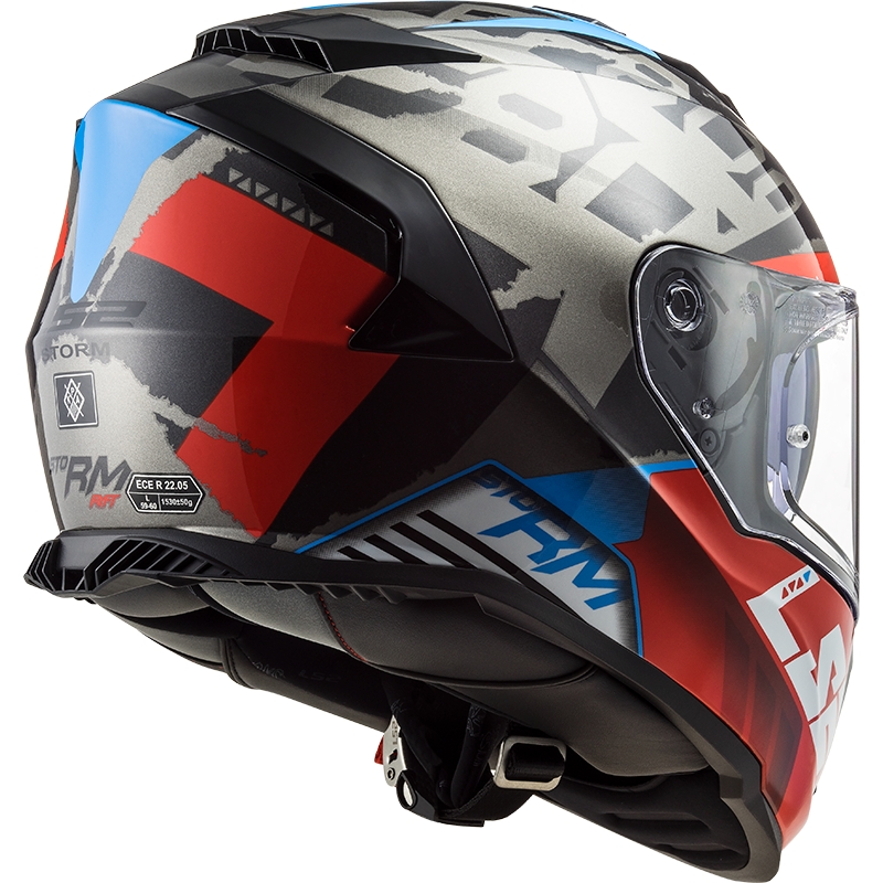 LS2 FF800 Storm Sprinter zwart-rood-titanium integraal motorhelm