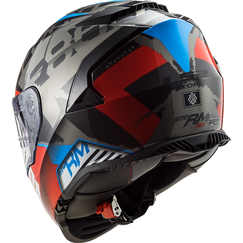 LS2 FF800 Storm Sprinter zwart-rood-titanium integraal motorhelm