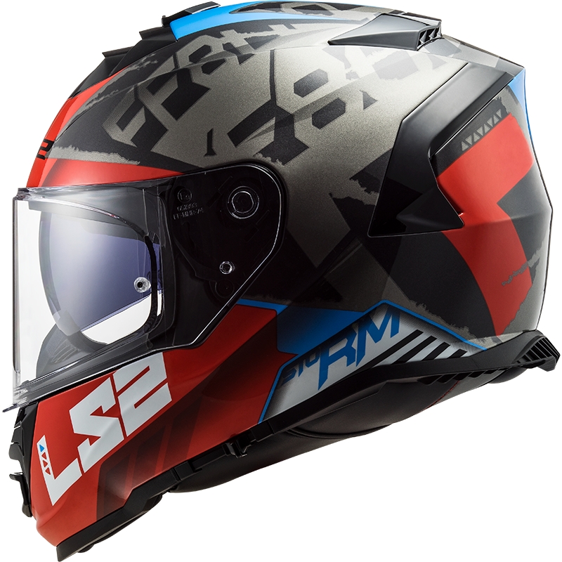 LS2 FF800 Storm Sprinter zwart-rood-titanium integraal motorhelm