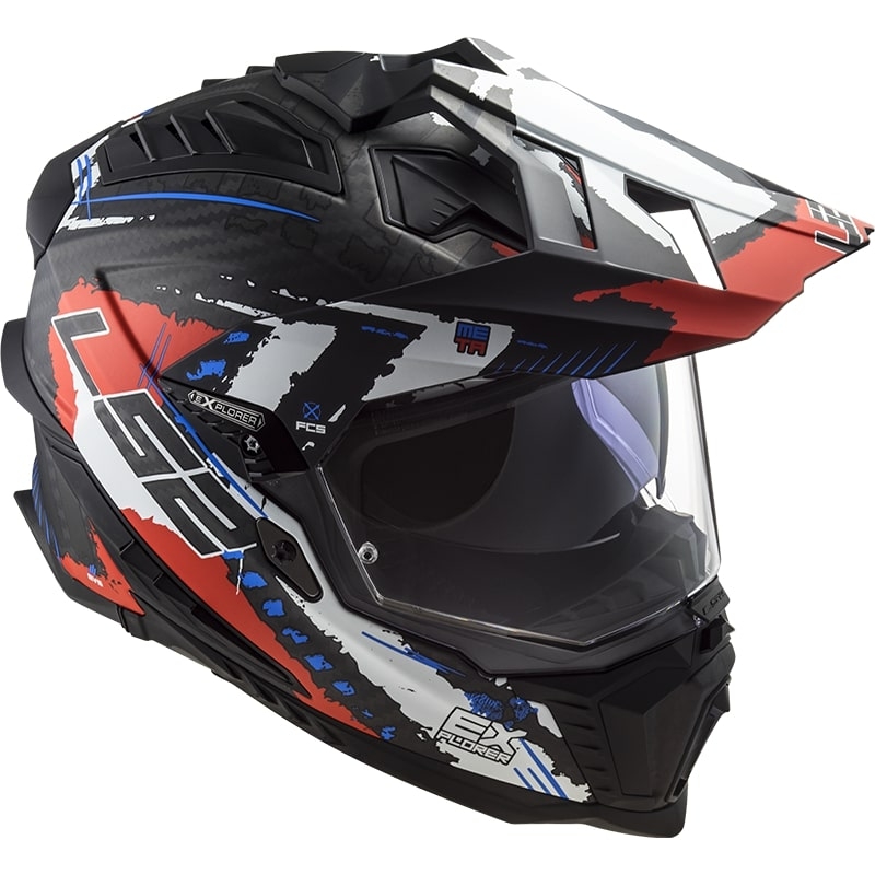 Enduro Helm LS2 MX701 Explorer C Verlengen zwart-blauw-rood