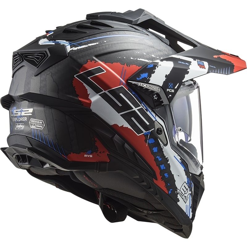 Enduro Helm LS2 MX701 Explorer C Verlengen zwart-blauw-rood