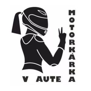 Sticker Motorfiets in de auto