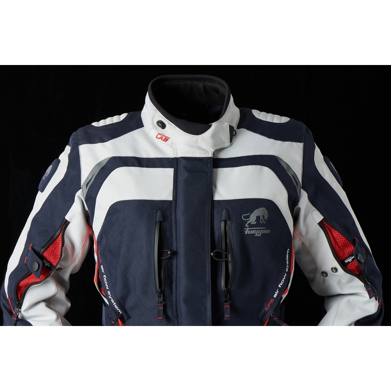 Dames Furygan Apalaches Rood, Wit en Blauw Motorjack