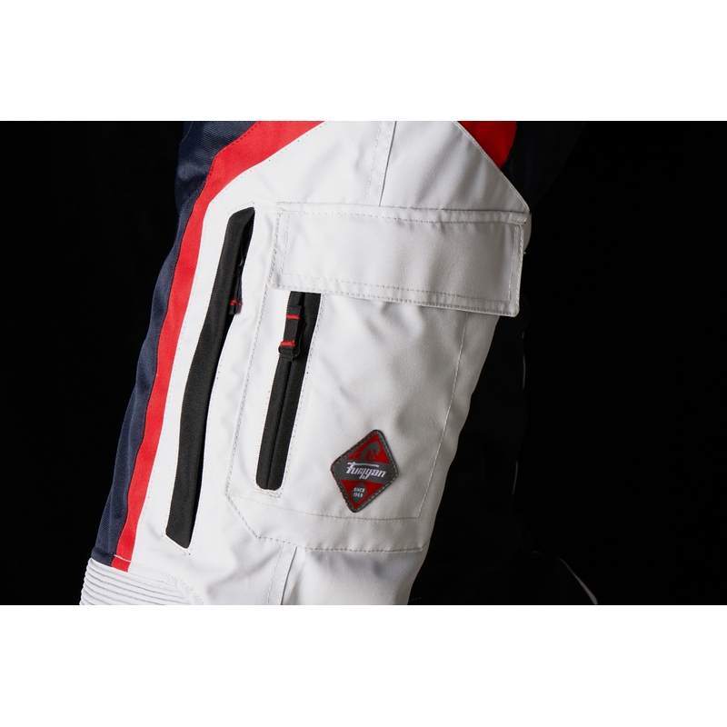 Furygan Apalaches Zwart-Rood-Wit-Blauw Motorbroek uitverkoop