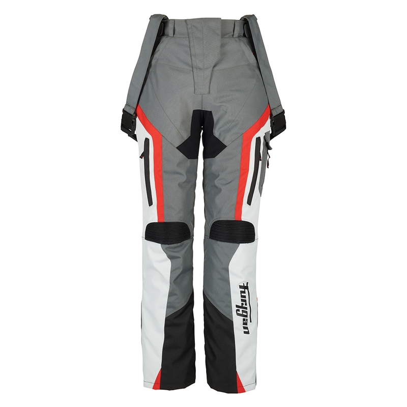 Dames Furygan Apalaches Zwart-Rood-Wit-Grijs Motorbroek uitverkoop