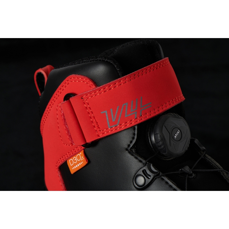 Furygan V4 Easy D3O zwart met rode motorlaarzen