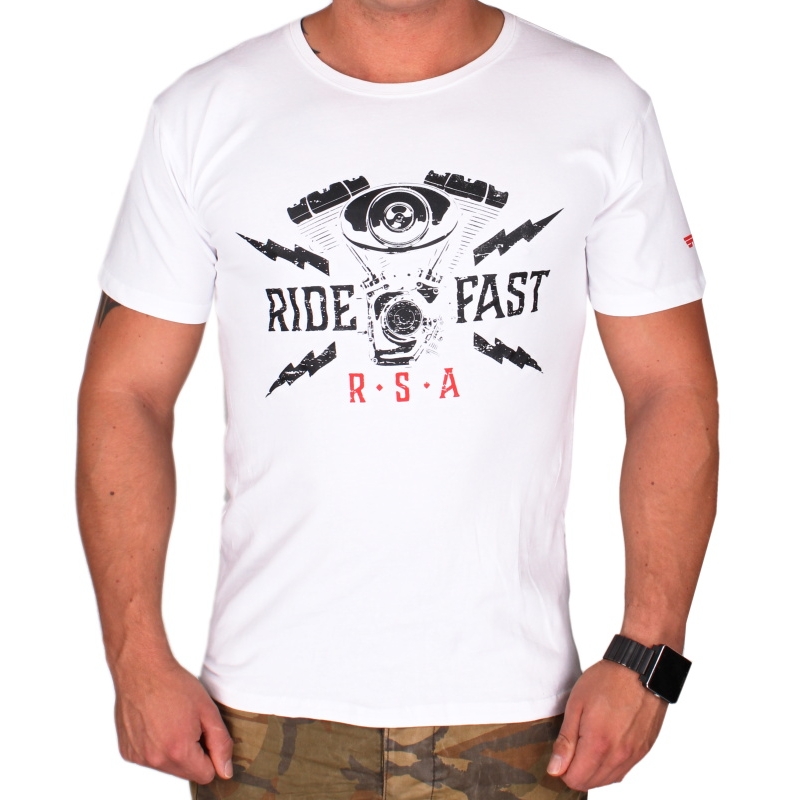T-shirt RSA Ride Fast wit uitverkoop