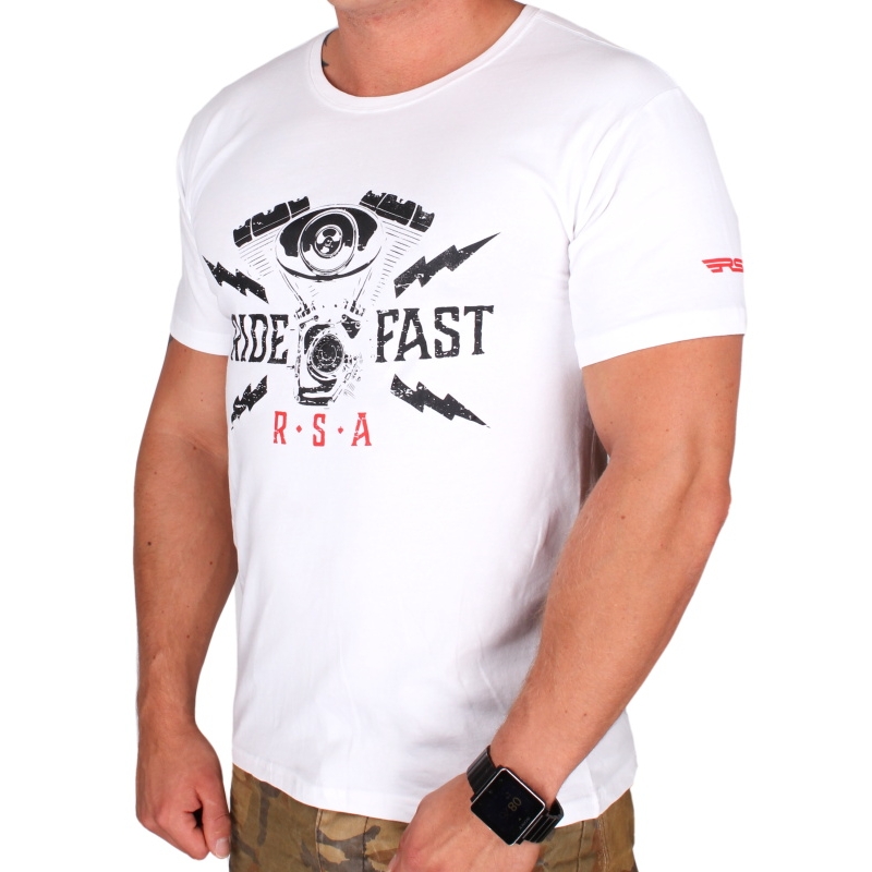 T-shirt RSA Ride Fast wit uitverkoop