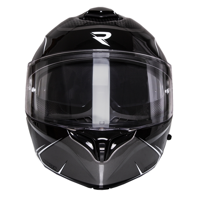 Street Racer Ranger zwart-witte opklapbare motorhelm
