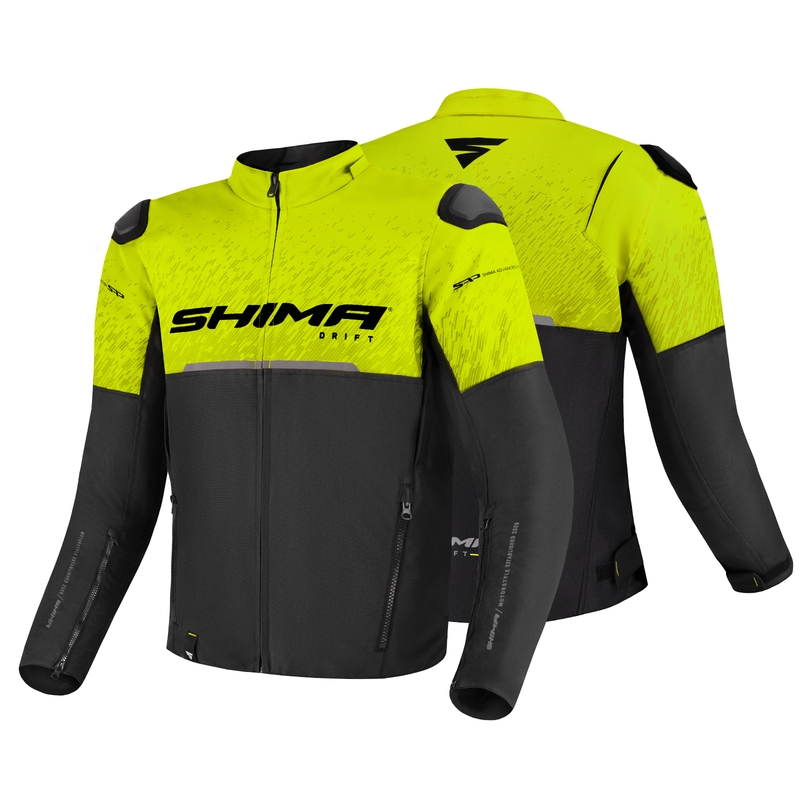 Motorjas Shima Drift zwart-fluo geel