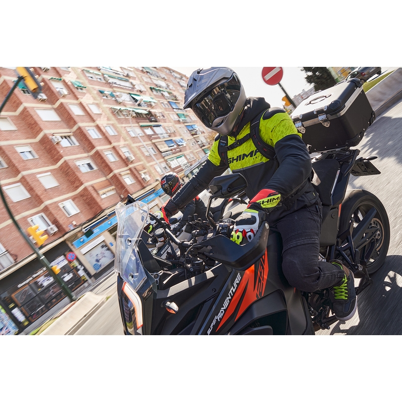 Motorjas Shima Drift zwart-fluo geel