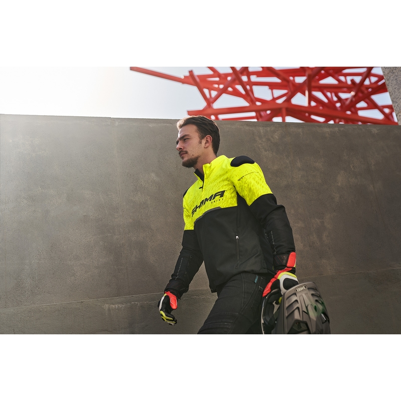 Motorjas Shima Drift zwart-fluo geel