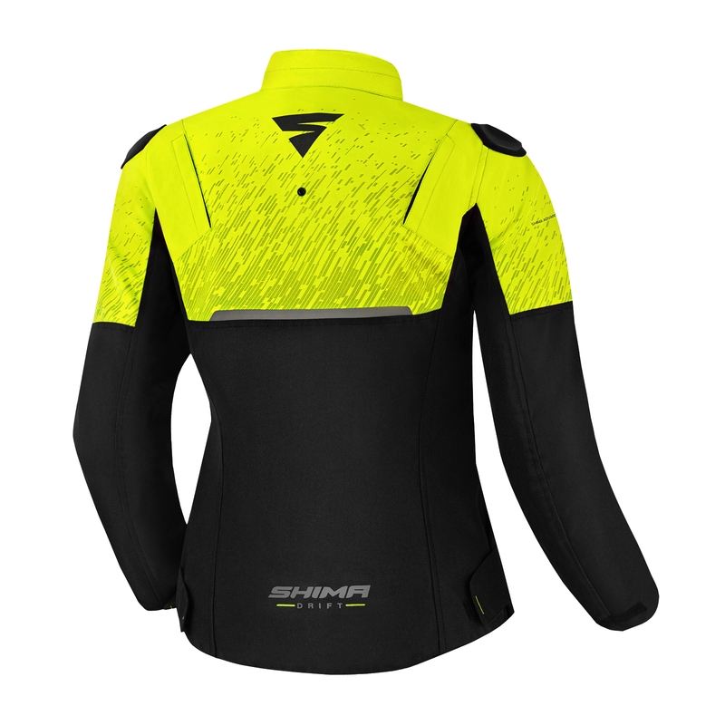 Dames motorjas Shima Drift zwart-fluo geel