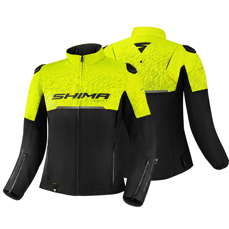 Dames motorjas Shima Drift zwart-fluo geel