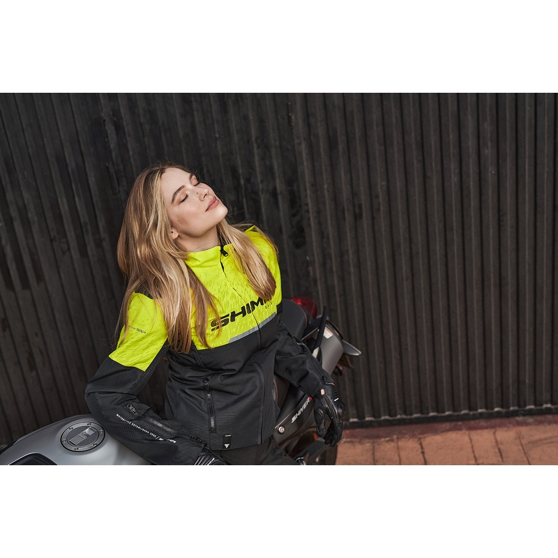 Dames motorjas Shima Drift zwart-fluo geel