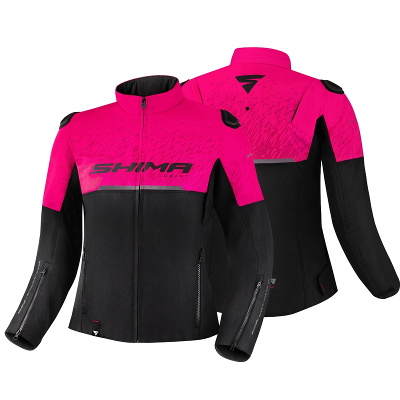 Dames motorjas Shima Drift zwart en roze